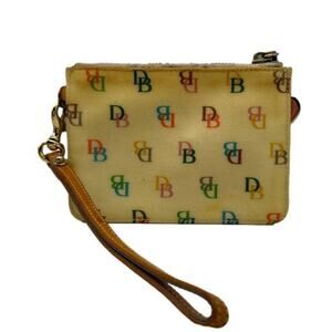Vintage DOONEY & BOURKE Signature Multicolor Coated Canvas Wristlet